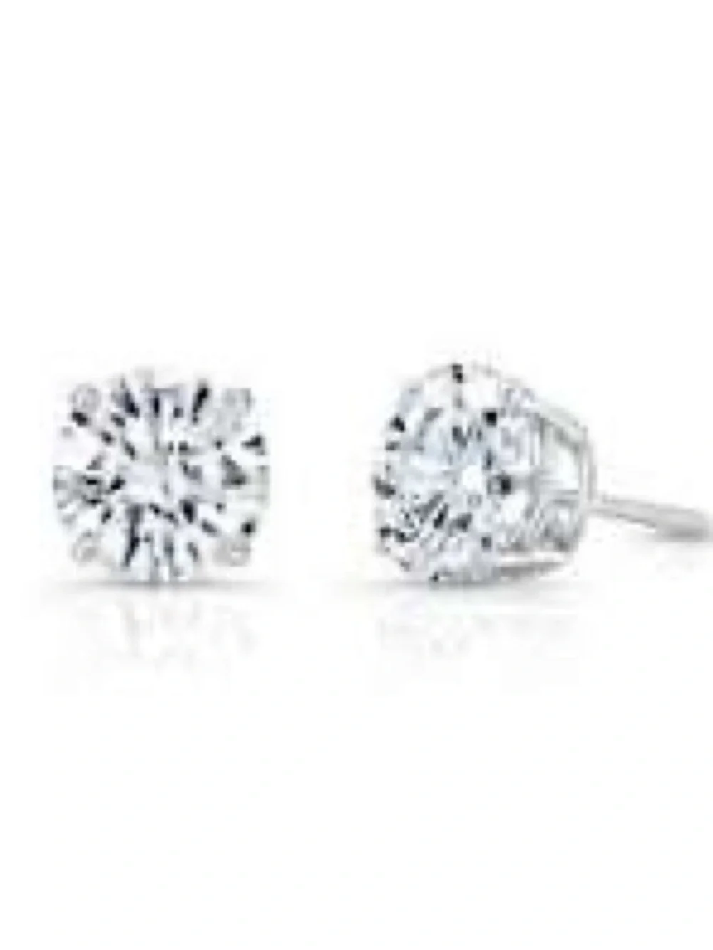 Classic White Diamond-Cut Stud Earrings - Unbranded